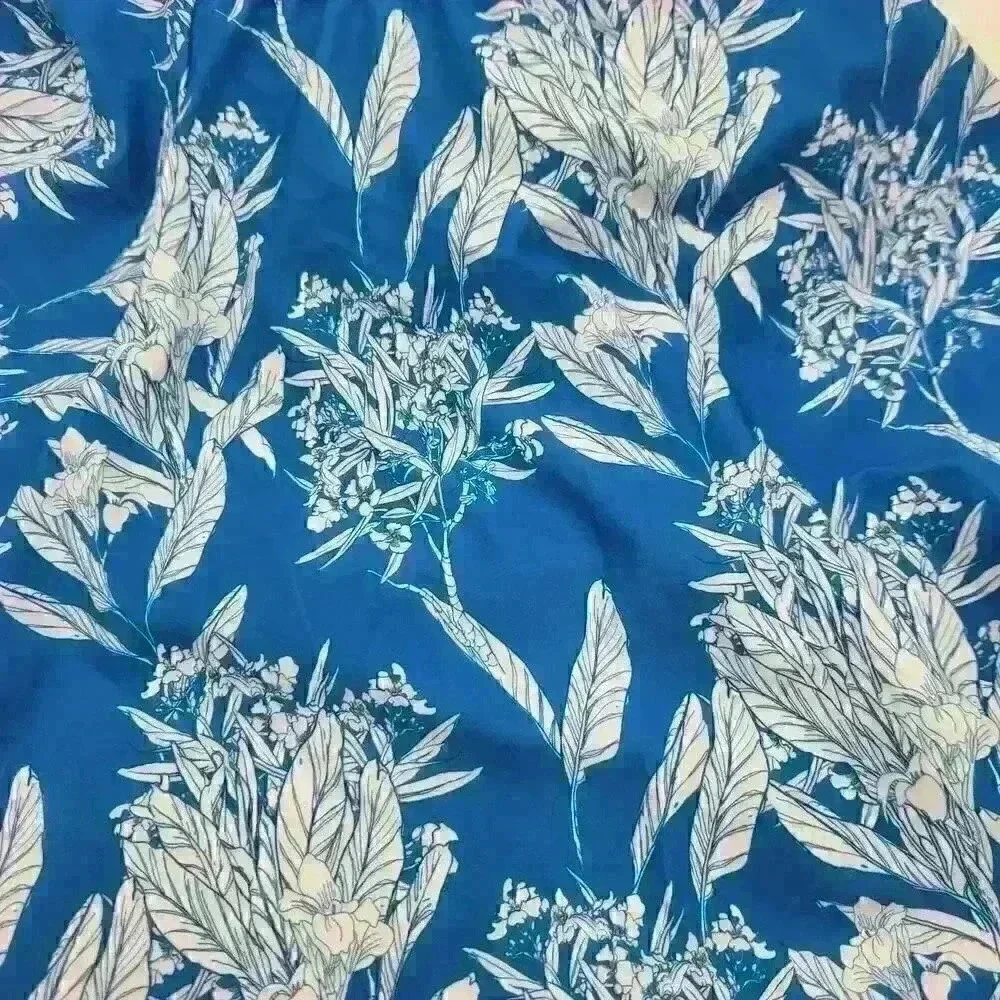 NWOT Sky Blue & White XL Swimdress‎ Top Only Wide Lace Band Gathered Shoulders